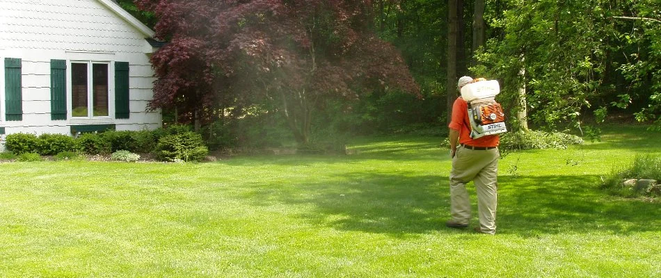 Lawn in Sparta, MI, being treated for mosquitoes.